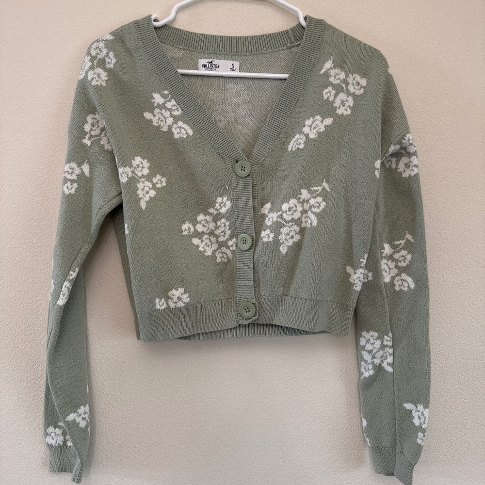 Hollister Sage Floral Cardigan
